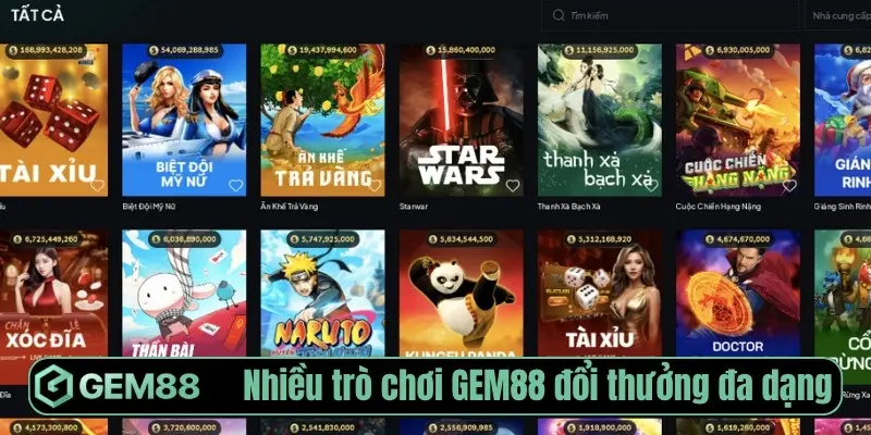 Khám phá kho trò chơi đa dạng không giới hạn của GEM88